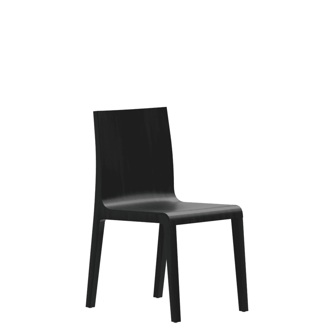 Black minimalist visitor chair with a simple and elegant design.